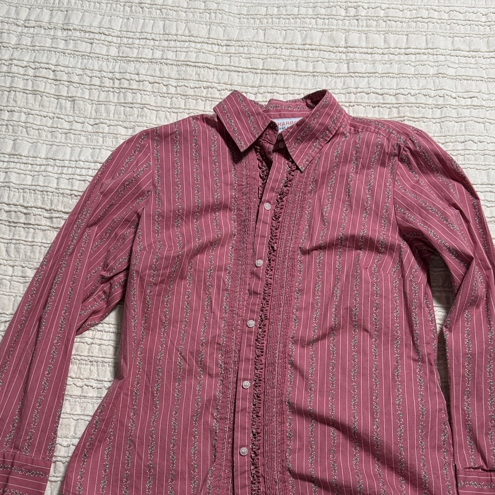 Sag Harbor Red Floral Button-Up Shirt